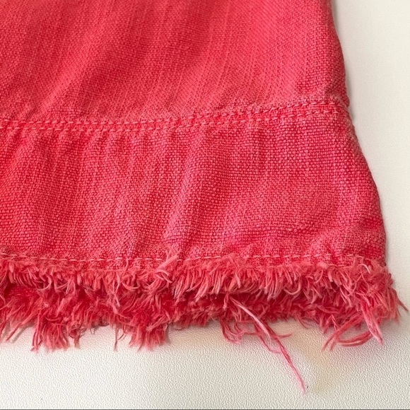 NWT Anthropologie Pilcro Linen Flutter Sleeve Midi Apron Dress Red XXS - Small - Picture 13 of 15